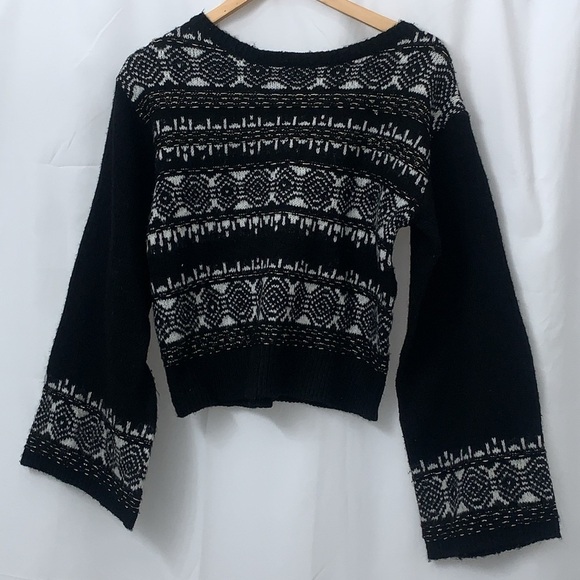 Women’s Sam Edelman Black/White Boatneck Sweater Size Small EUC - Picture 2 of 7